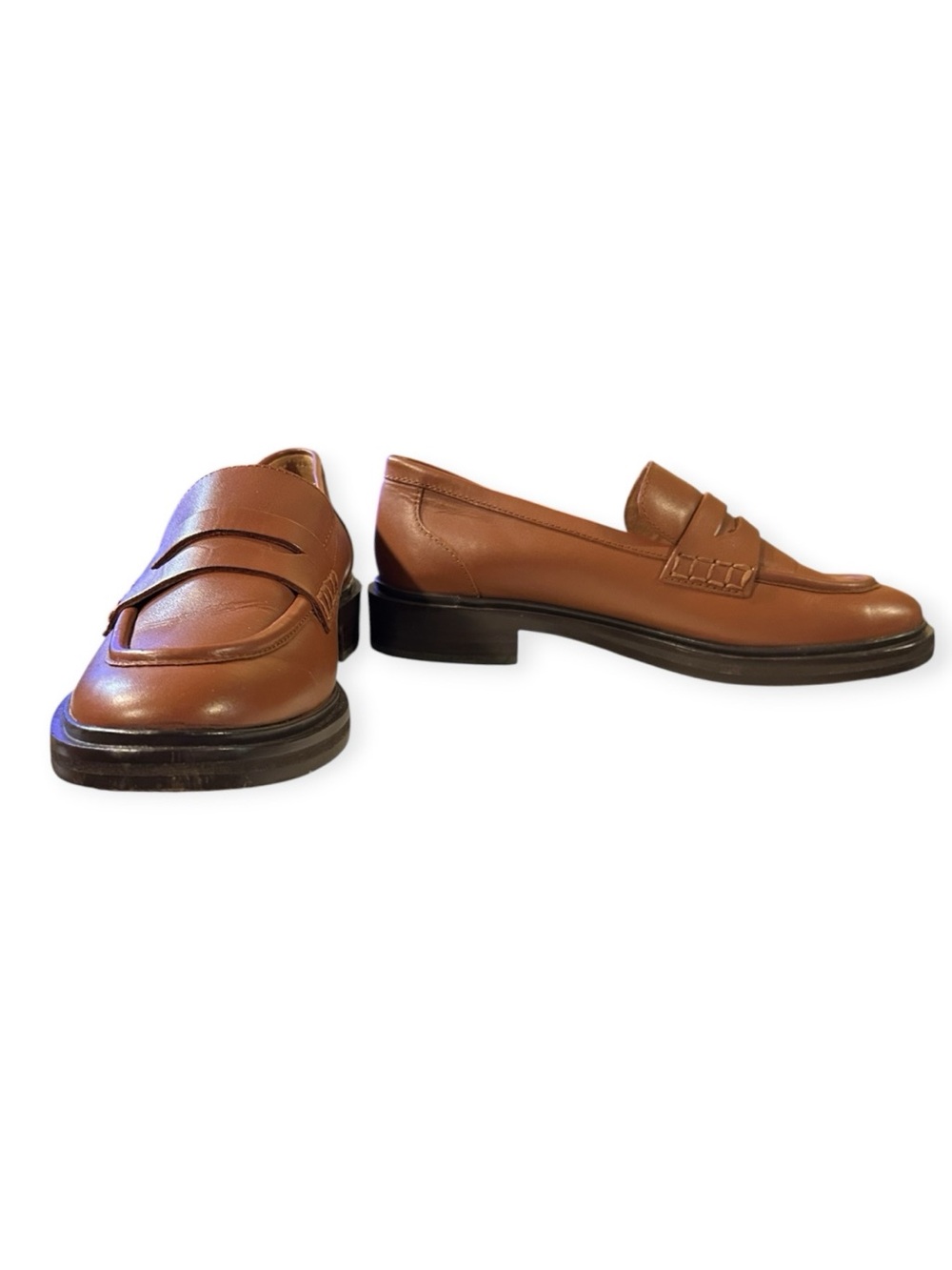 Madewell Women's Tan Leather Penny Loafers